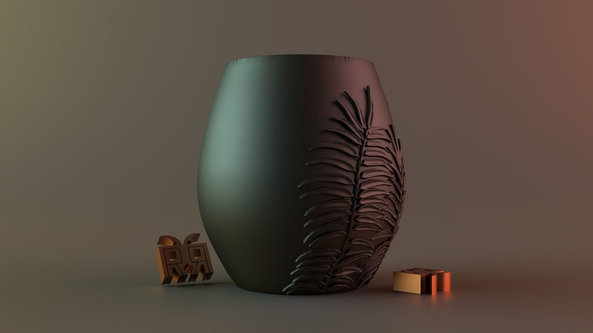 leaf vase 3D print model_4
