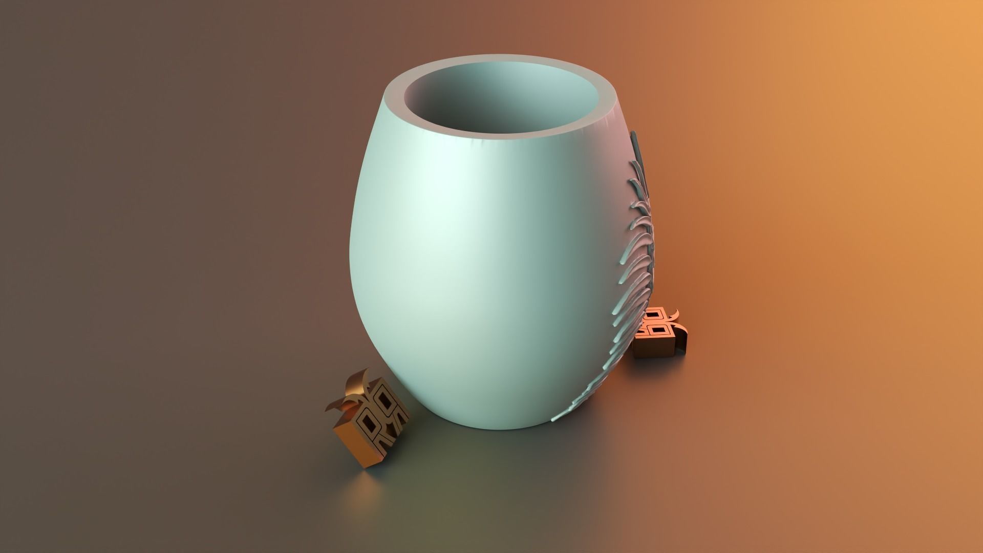 leaf vase 3D print model_2