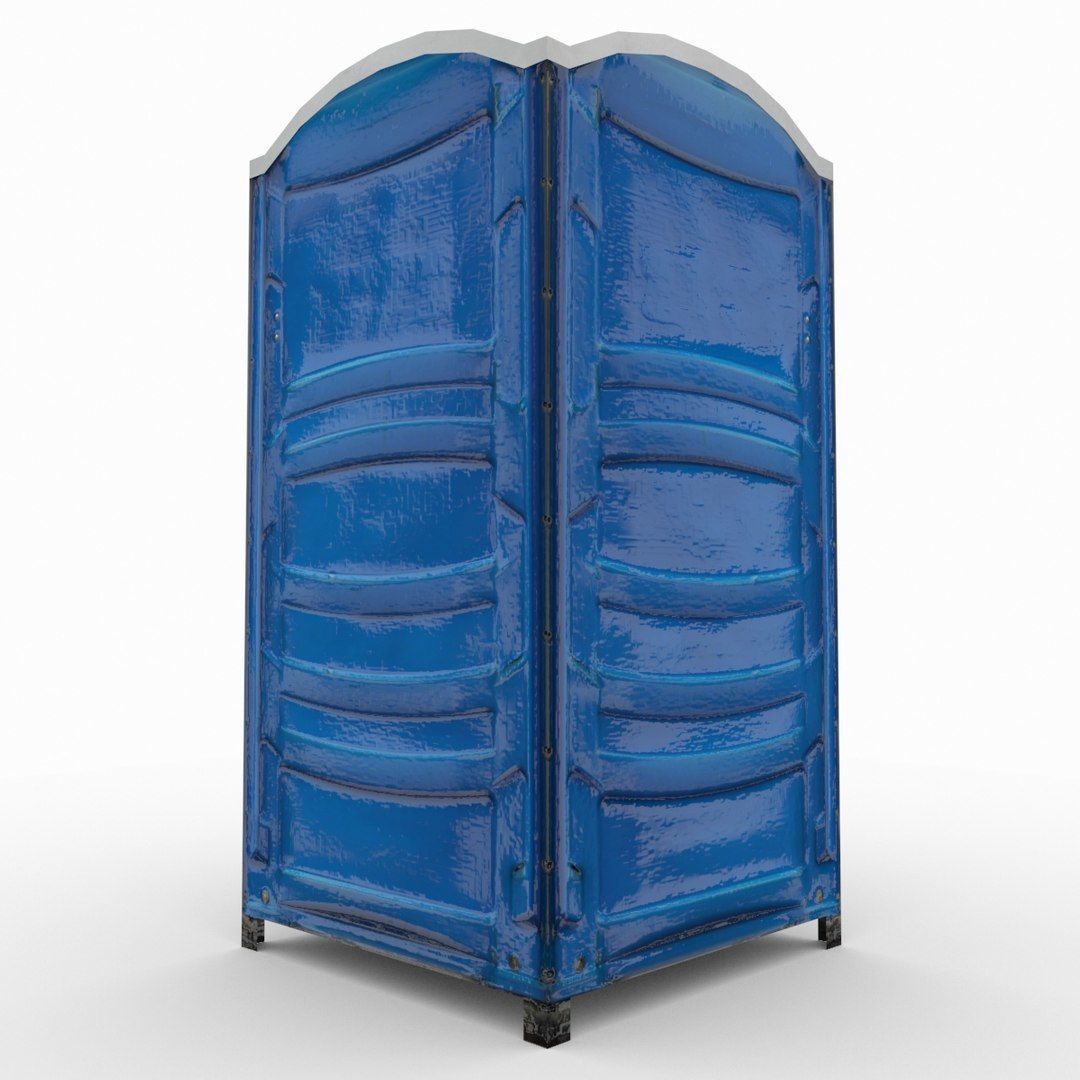 Portable toilet Low-poly 3D model_3