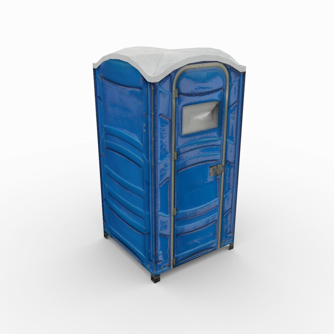 Portable toilet Low-poly 3D model_4
