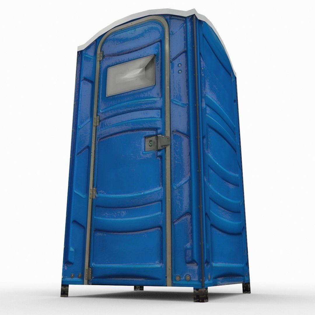 Portable toilet Low-poly 3D model_1