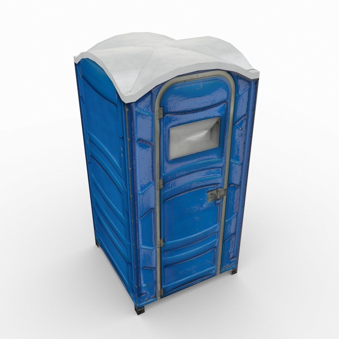 Portable toilet Low-poly 3D model_2