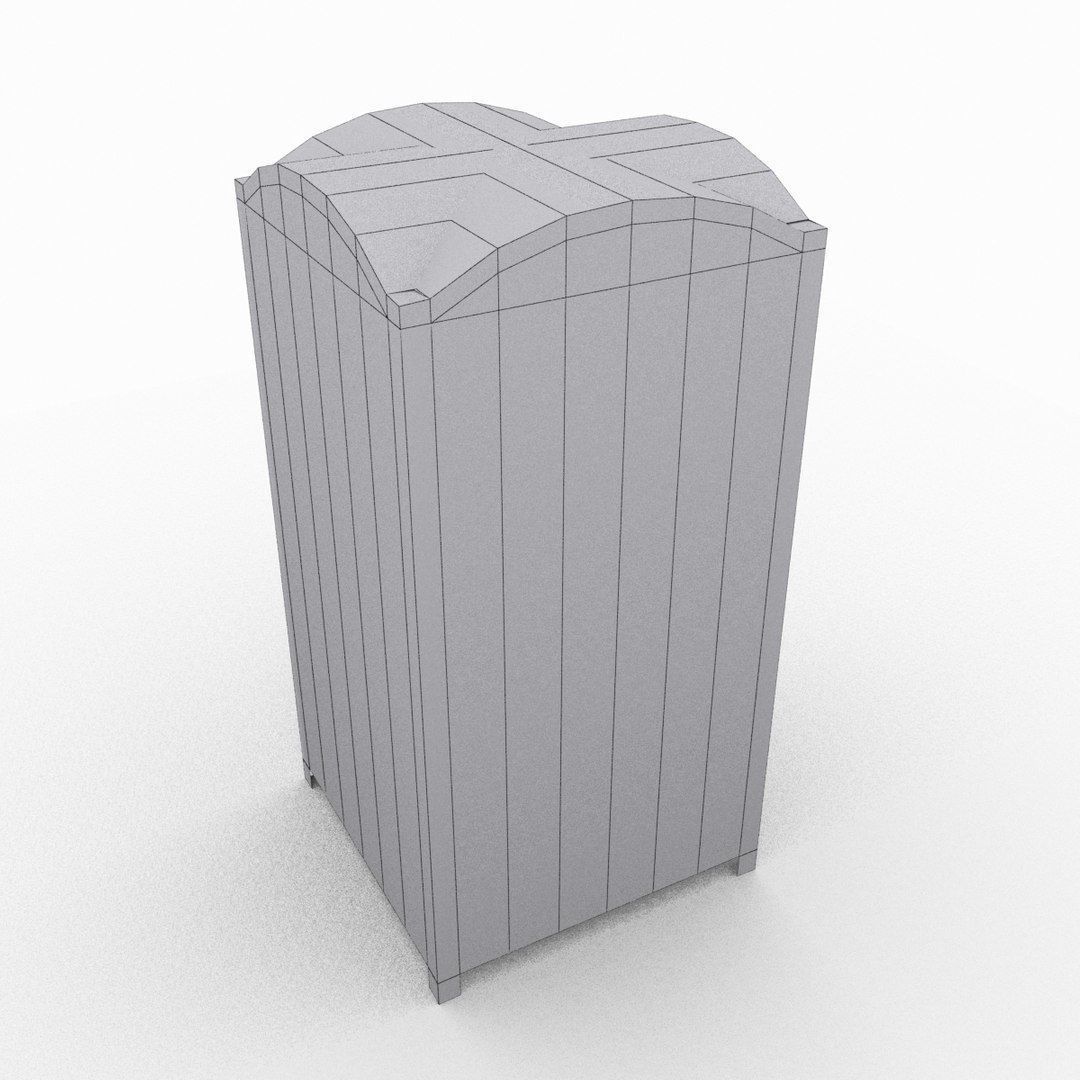 Portable toilet Low-poly 3D model_6