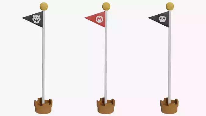 Goal Poles - Mario 3D model