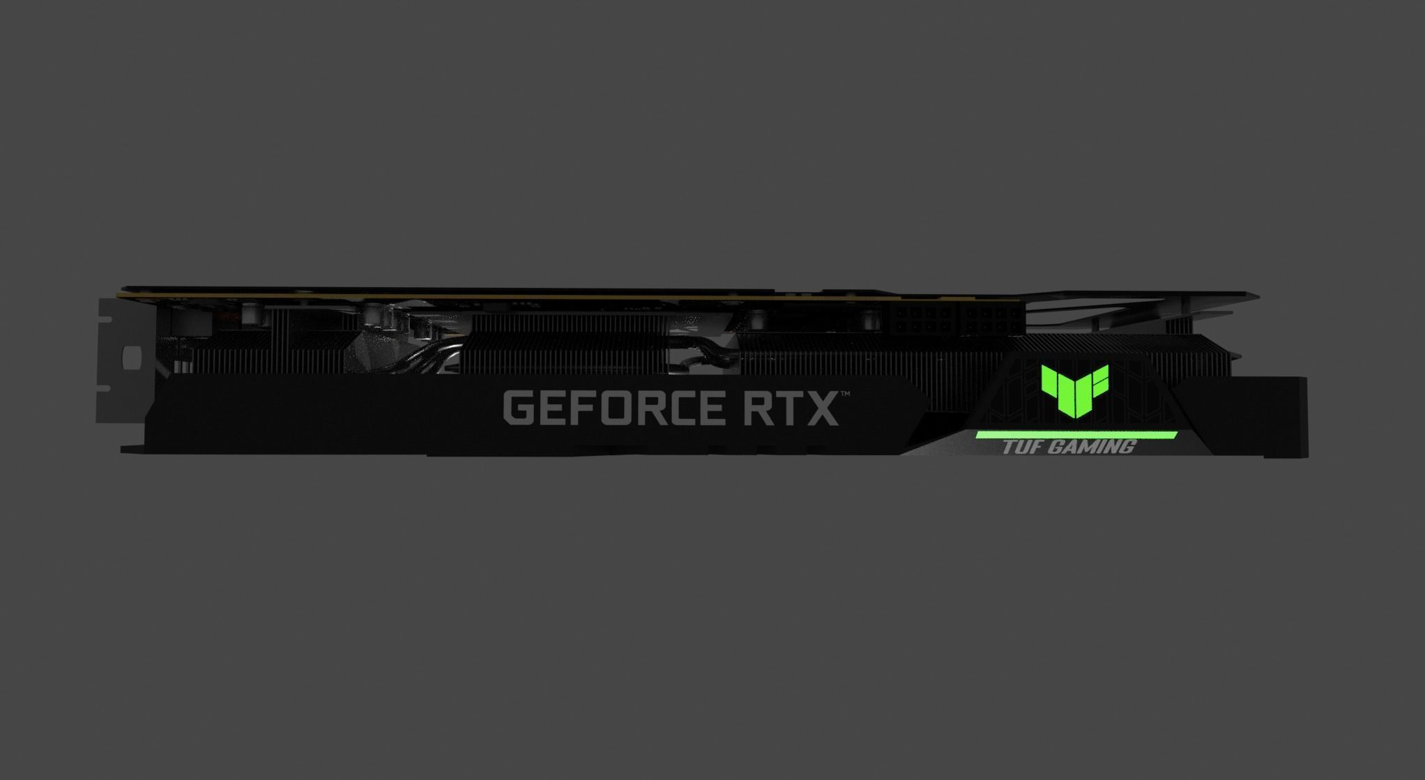 Asus TUF NVIDIA RTX 3070 Graphics card Low-poly 3D model_1