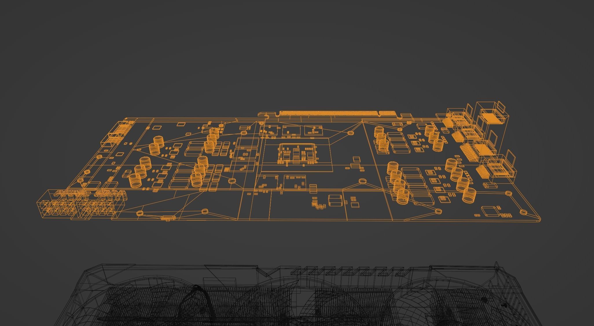 Asus TUF NVIDIA RTX 3070 Graphics card Low-poly 3D model_8