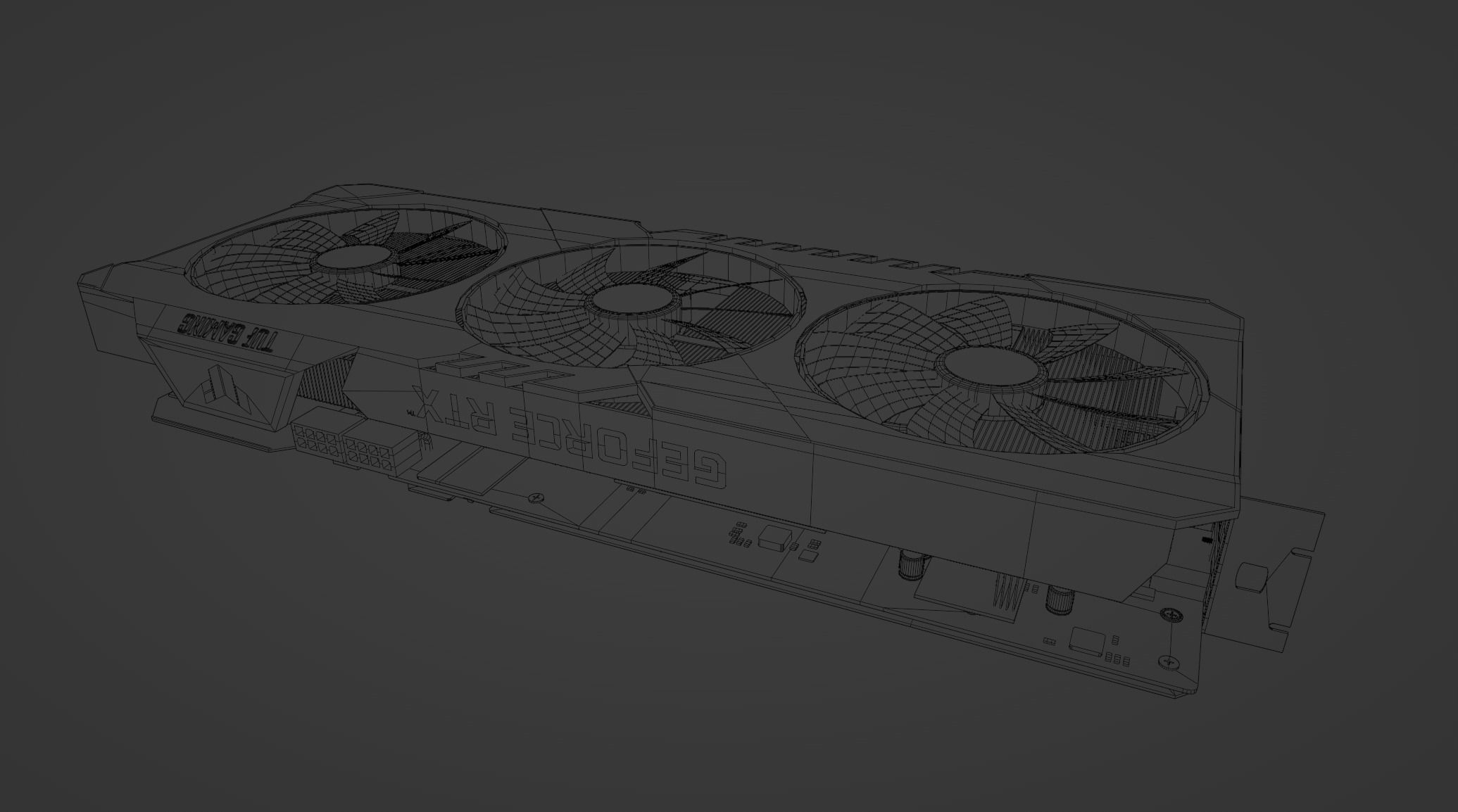 Asus TUF NVIDIA RTX 3070 Graphics card Low-poly 3D model_6