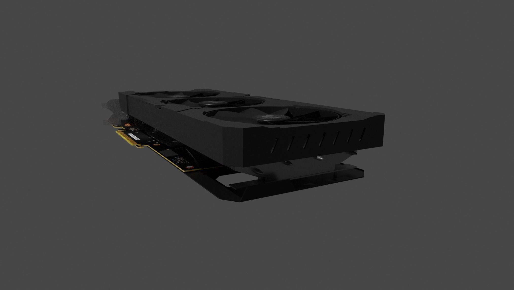 Asus TUF NVIDIA RTX 3070 Graphics card Low-poly 3D model_2