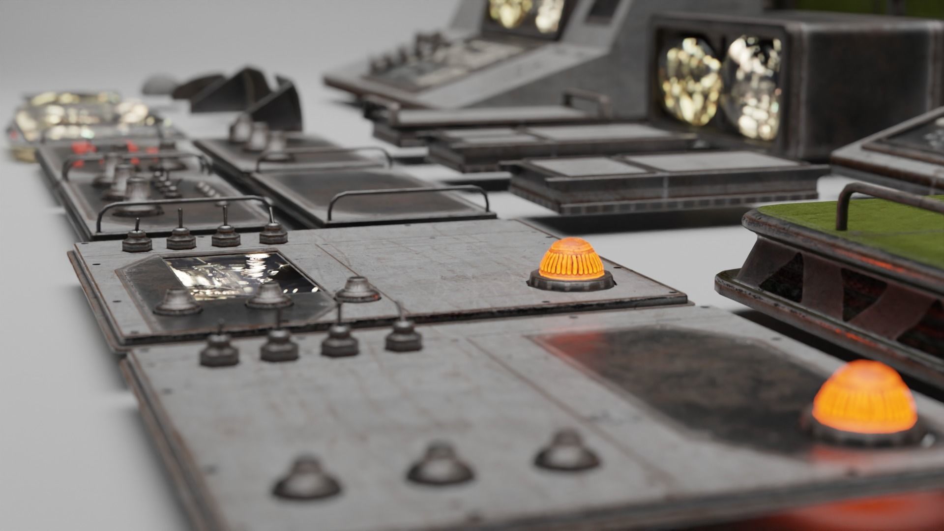 Modular Control Room Low-poly 3D model_4