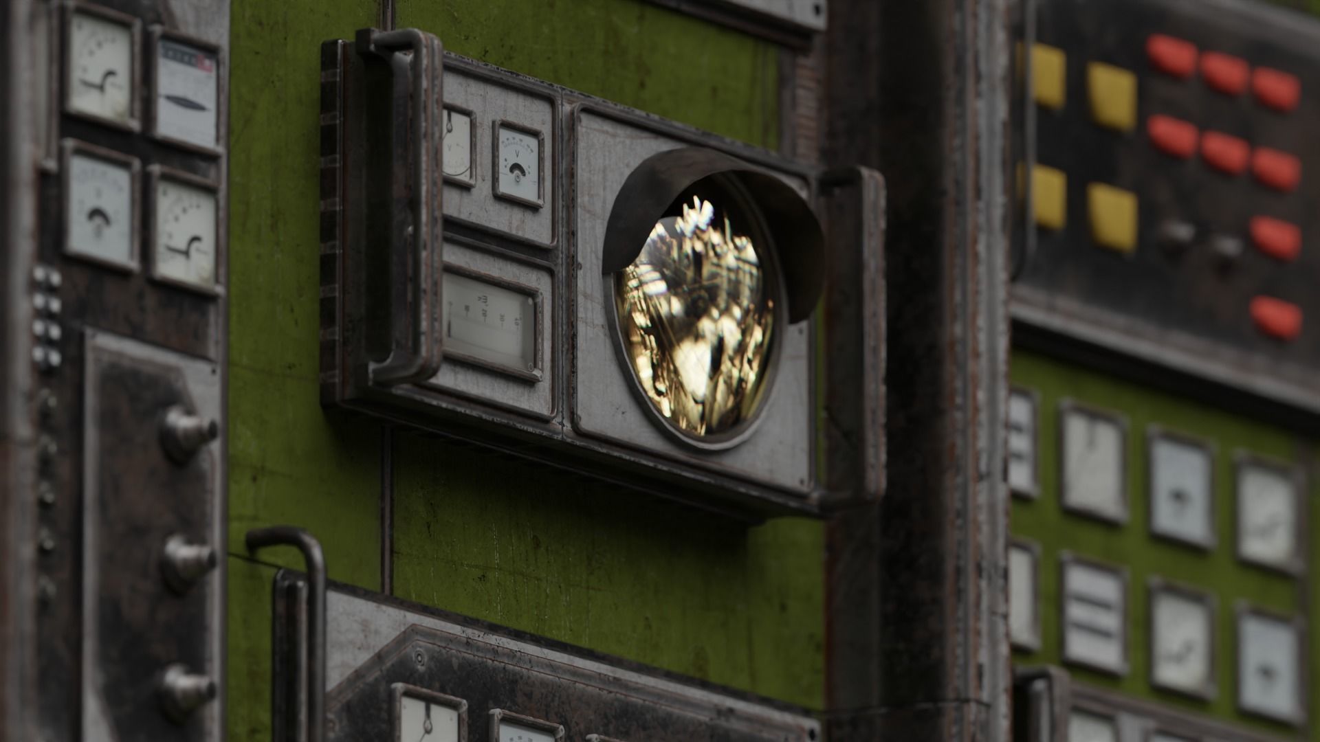 Modular Control Room Low-poly 3D model_6