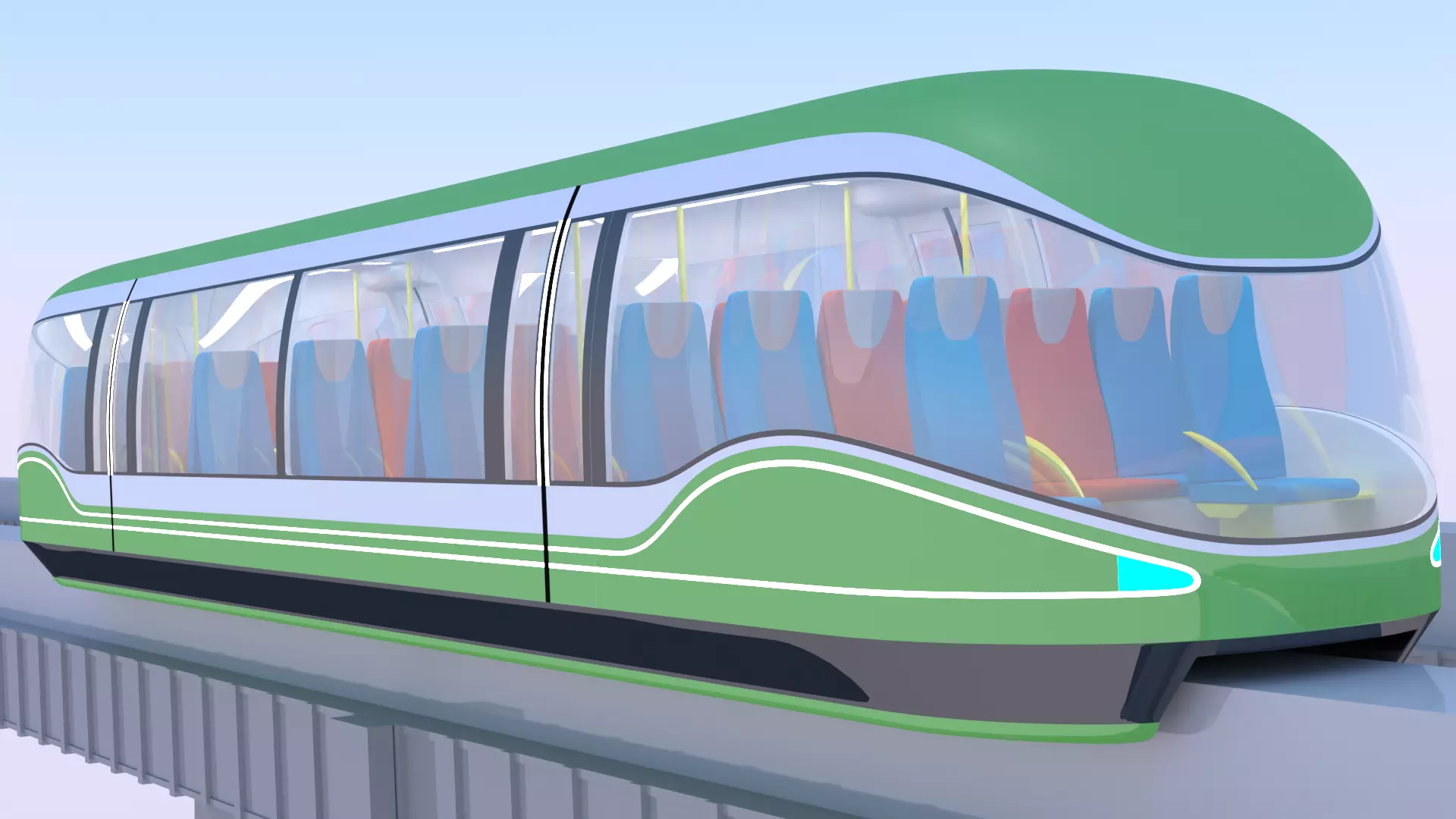 Future monorail train 2023 II 3D model_0