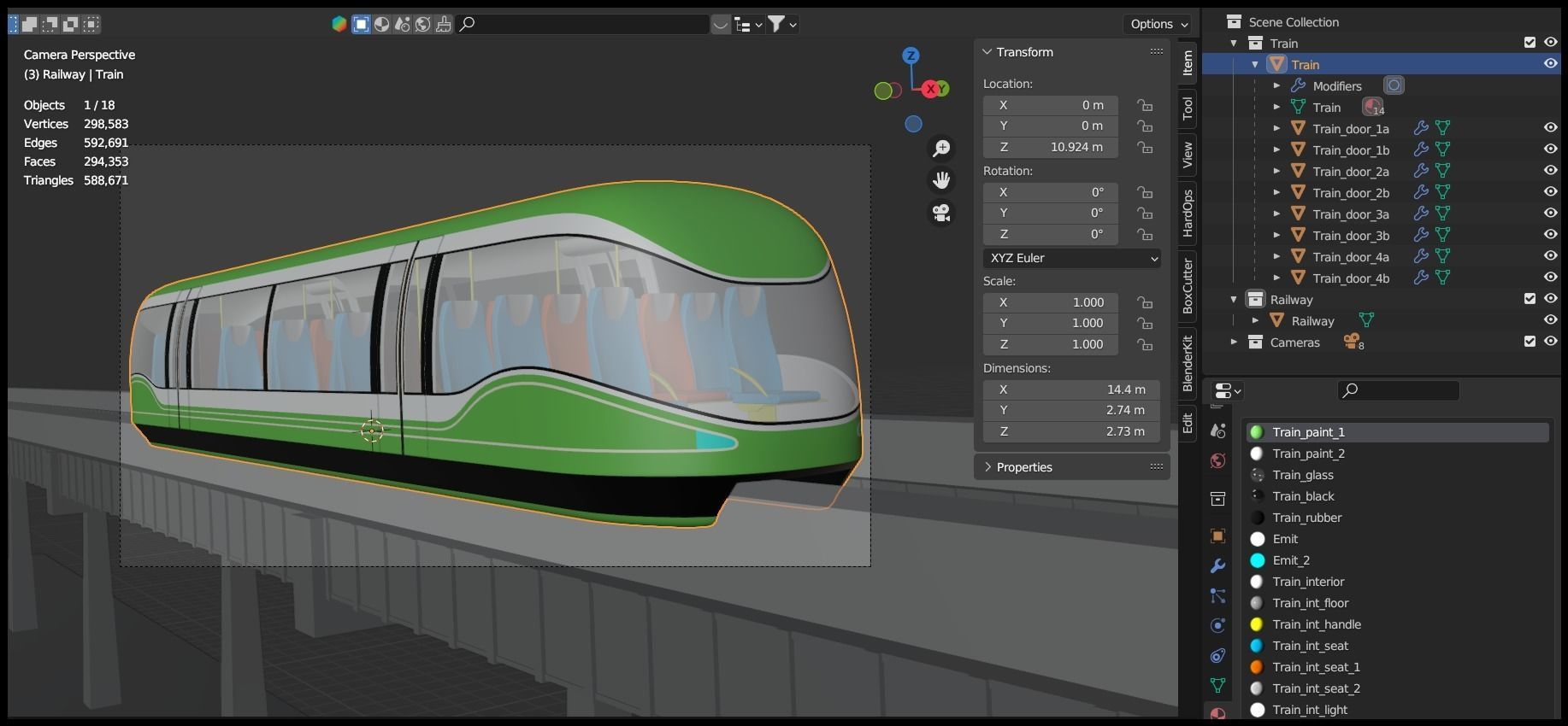 Future monorail train 2023 II 3D model_16