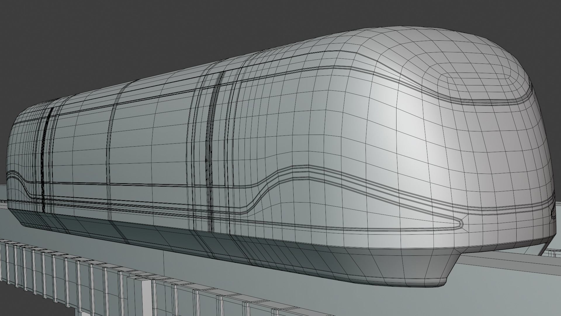 Future monorail train 2023 II 3D model_1