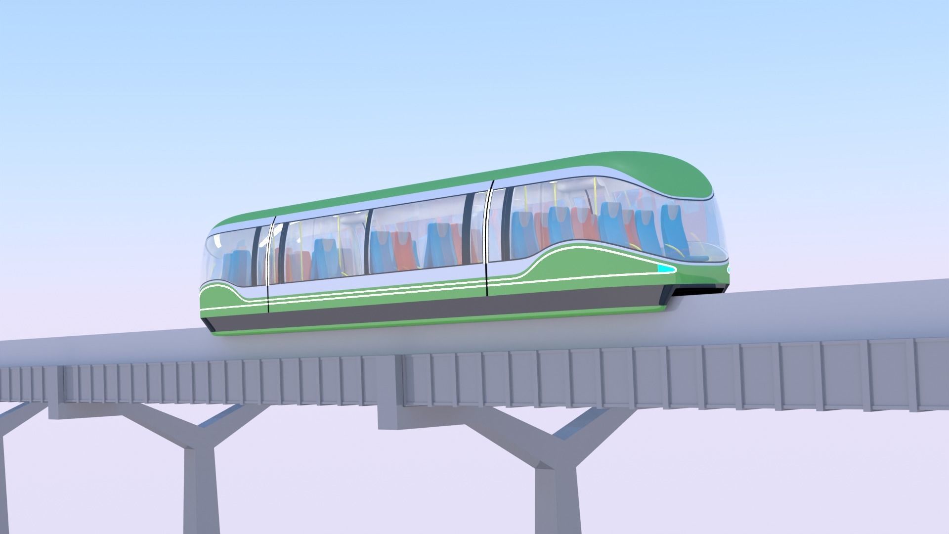 Future monorail train 2023 II 3D model_6