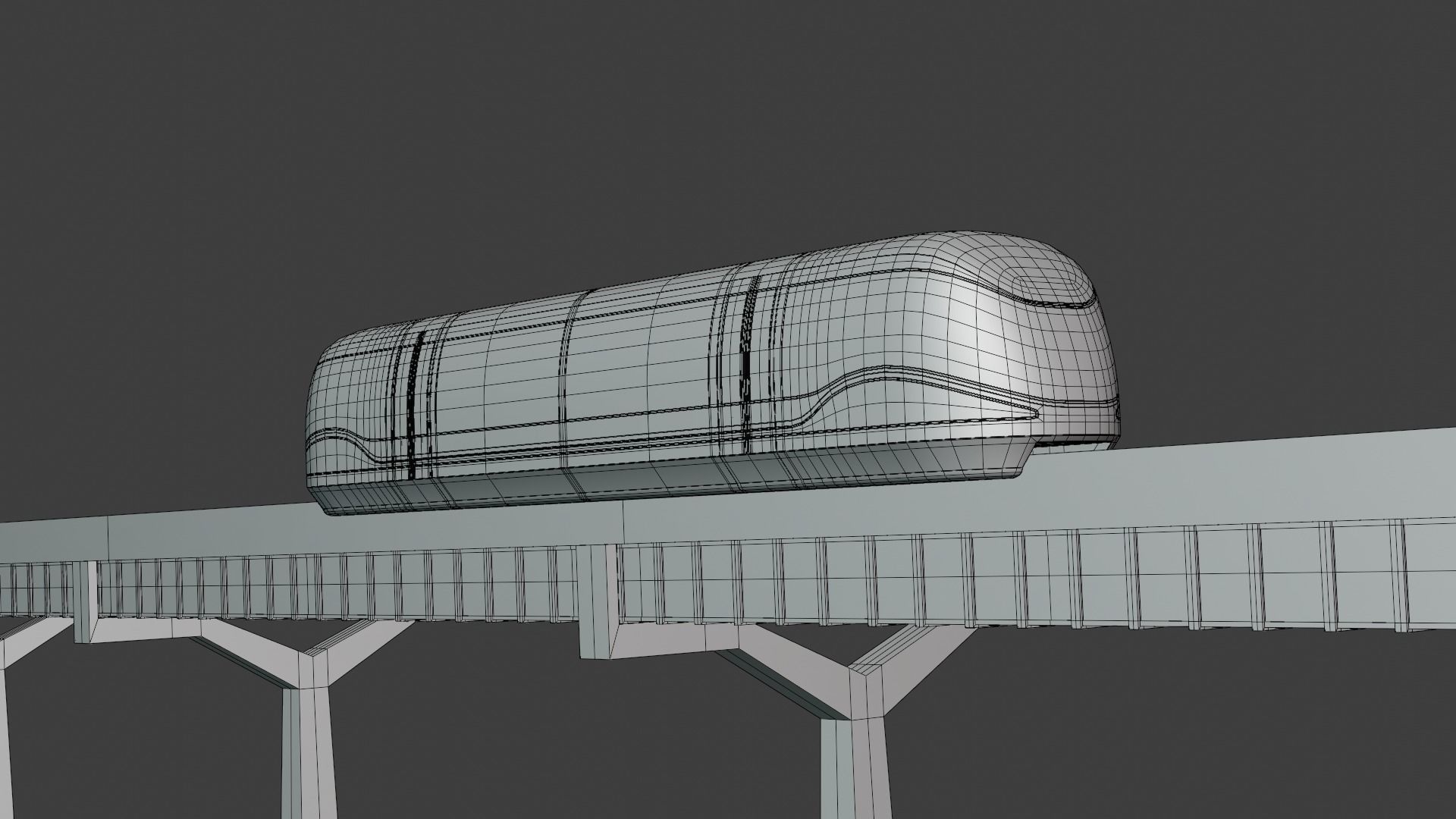 Future monorail train 2023 II 3D model_7