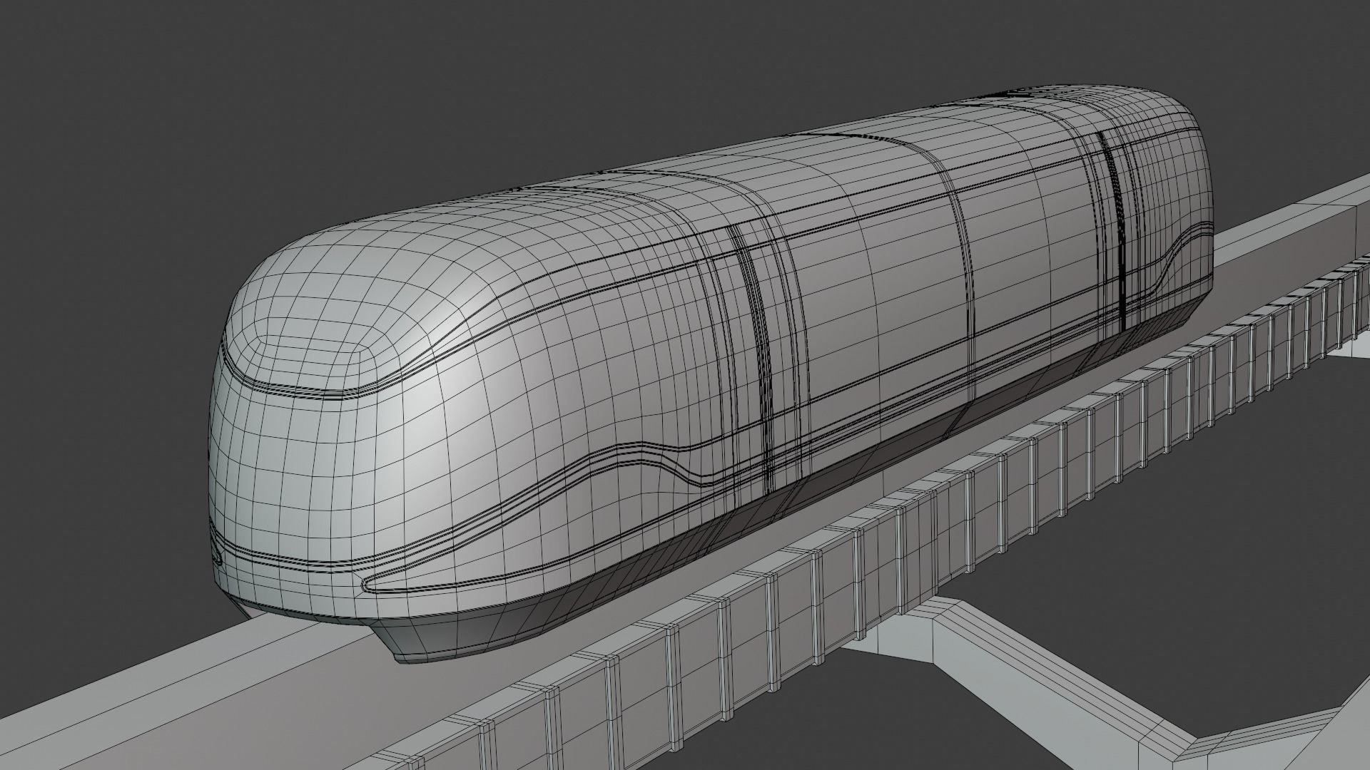 Future monorail train 2023 II 3D model_4