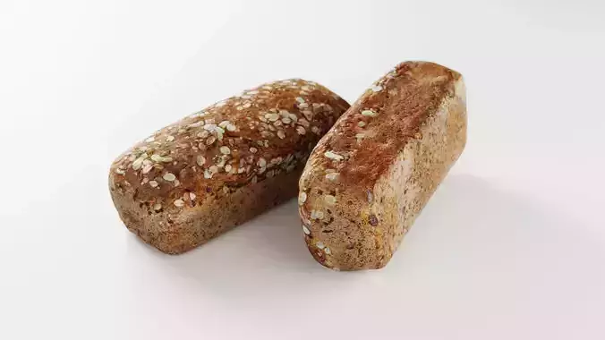 Dark Bread Loaf - 3D Scan