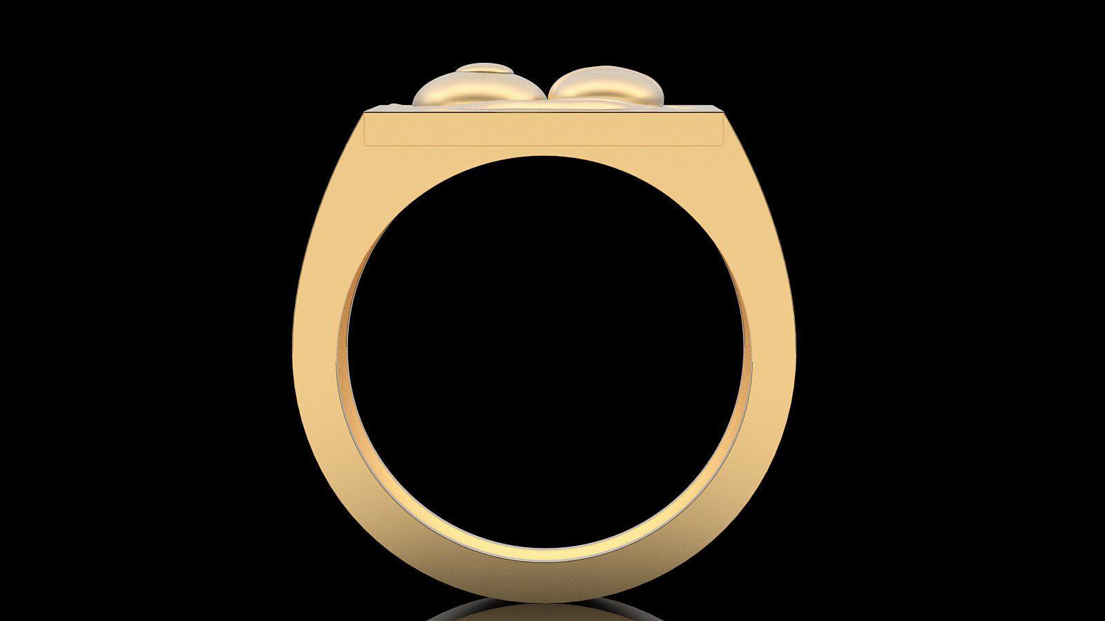 Emoji face comic ring  gold jewelry 3D printable model 3D print model_4