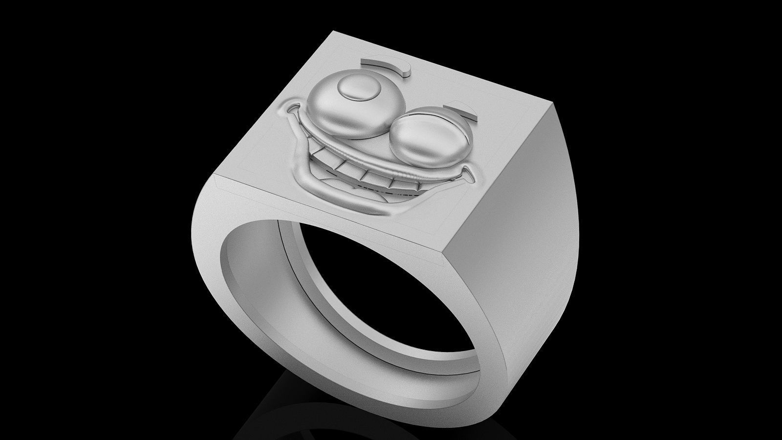 Emoji face comic ring  gold jewelry 3D printable model 3D print model_3