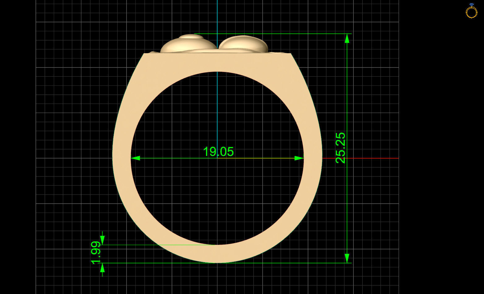 Emoji face comic ring  gold jewelry 3D printable model 3D print model_8