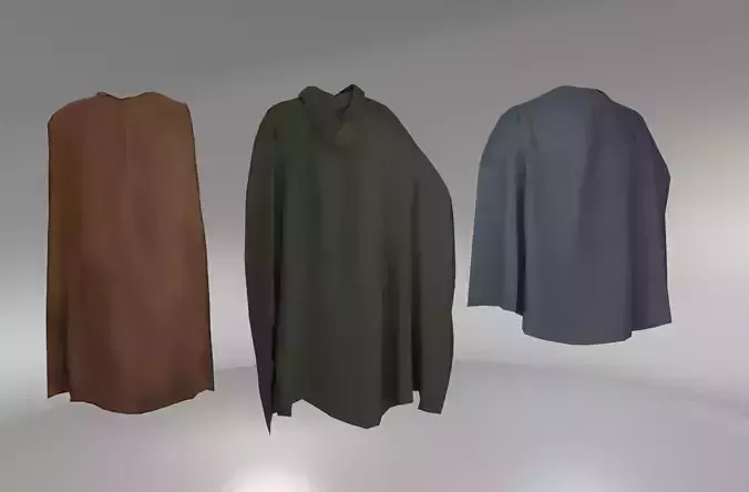 Low Poly Cloaks Collection Low-poly 3D model
