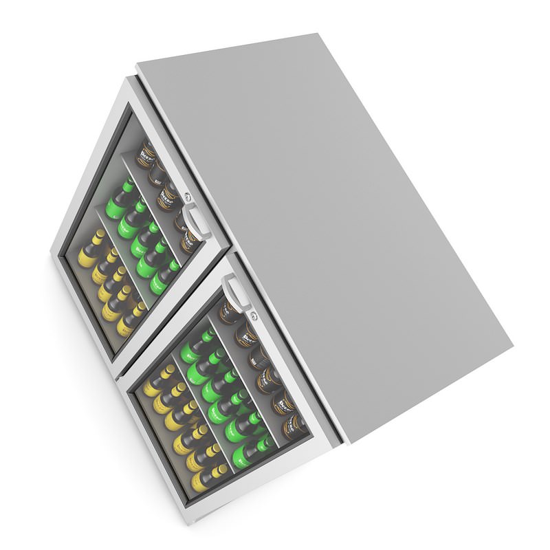 Refrigerator glass fronted beer cooler 3D model_2