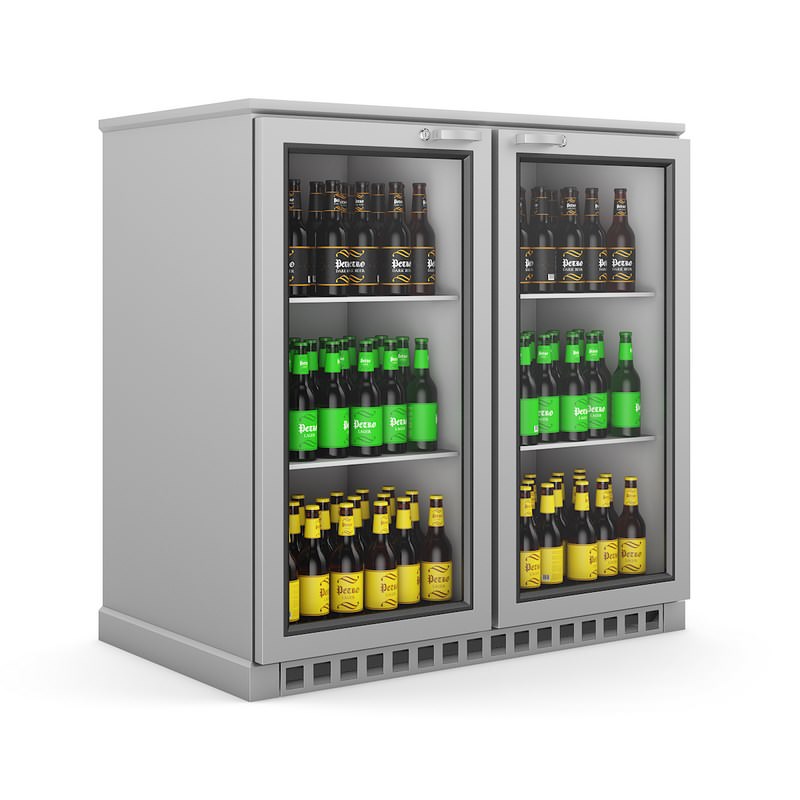 Refrigerator glass fronted beer cooler 3D model_1