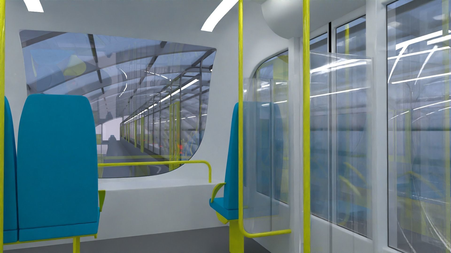 Monorail station with train 2023 II 3D model_16