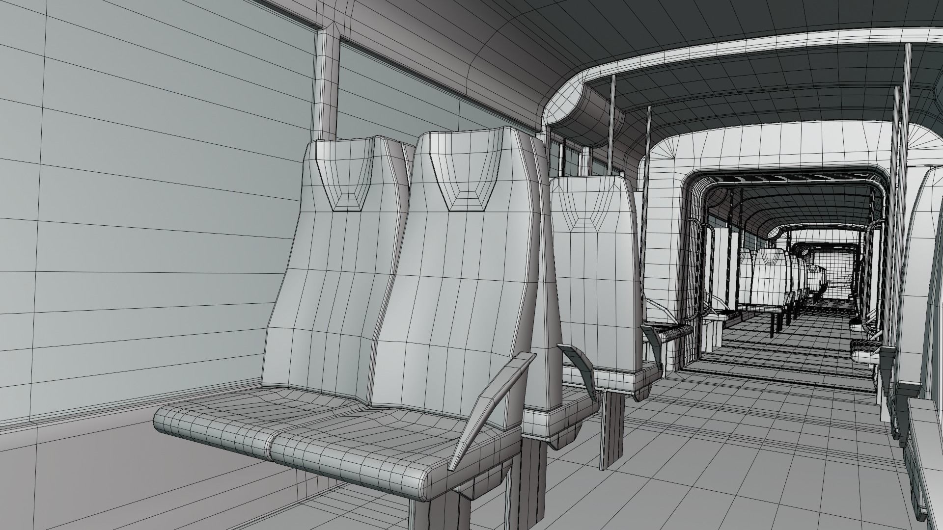 Monorail station with train 2023 II 3D model_14