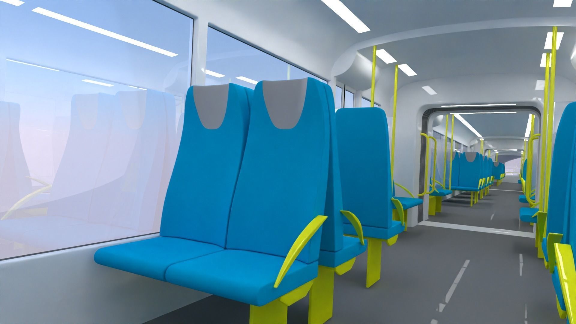 Monorail station with train 2023 II 3D model_13