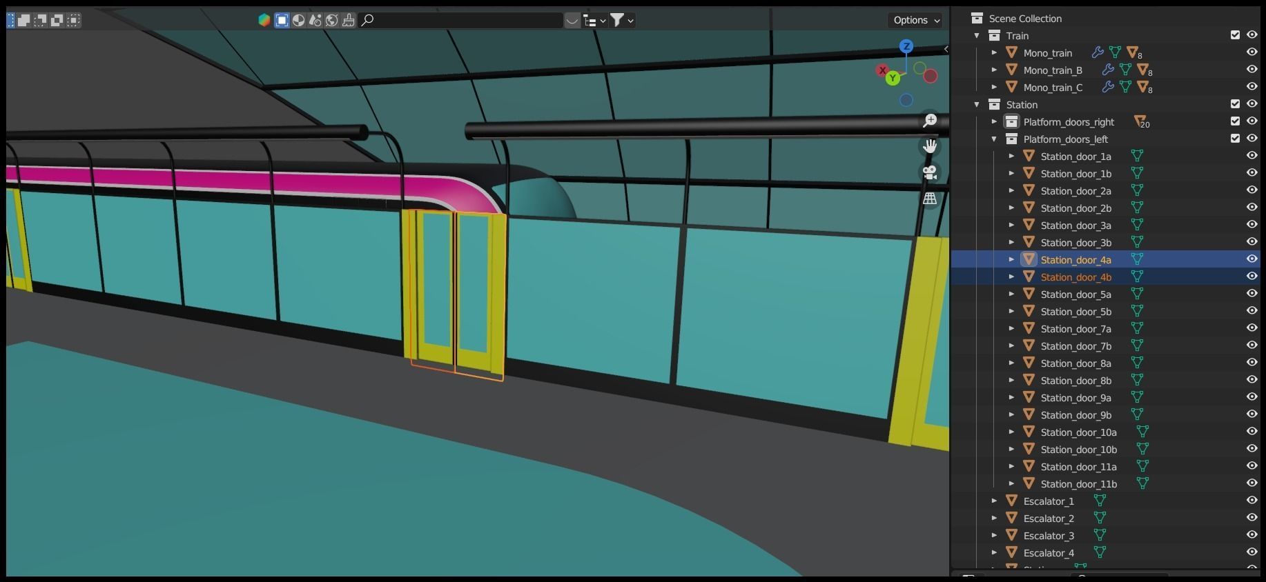 Monorail station with train 2023 II 3D model_30