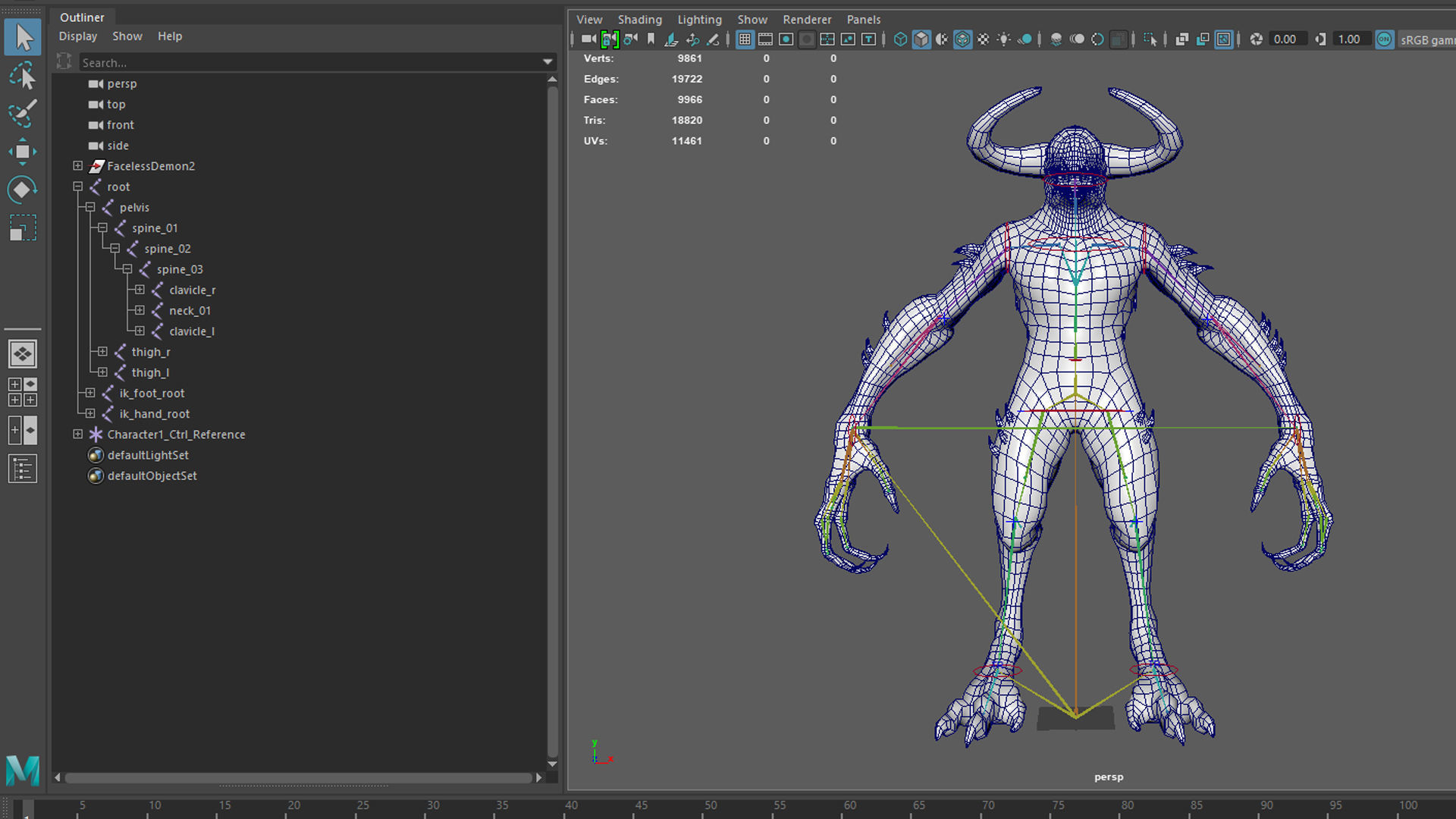 Faceless Demon 2 Low-poly 3D model_29