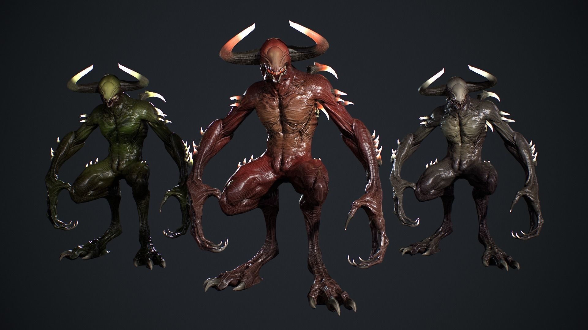 Faceless Demon 2 Low-poly 3D model_6
