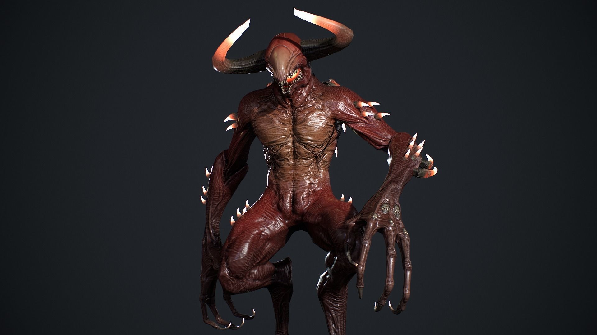 Faceless Demon 2 Low-poly 3D model_5