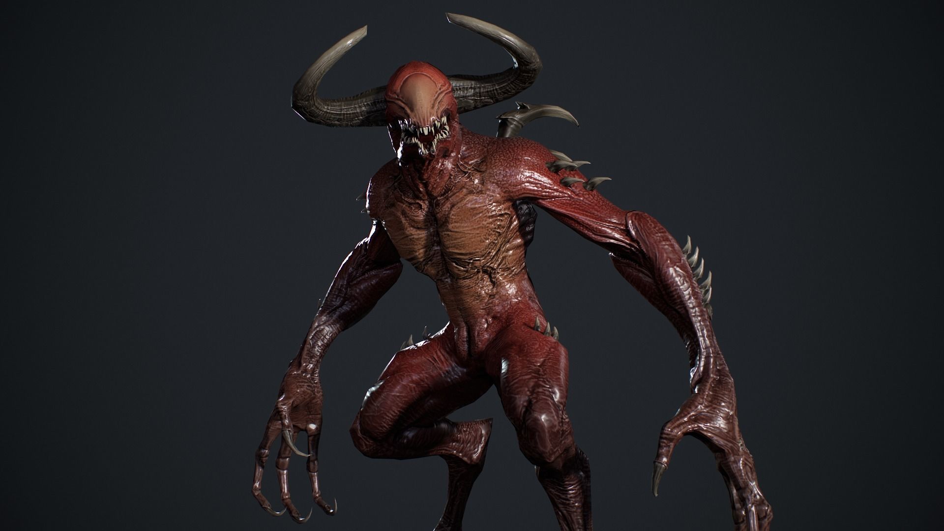 Faceless Demon 2 Low-poly 3D model_17