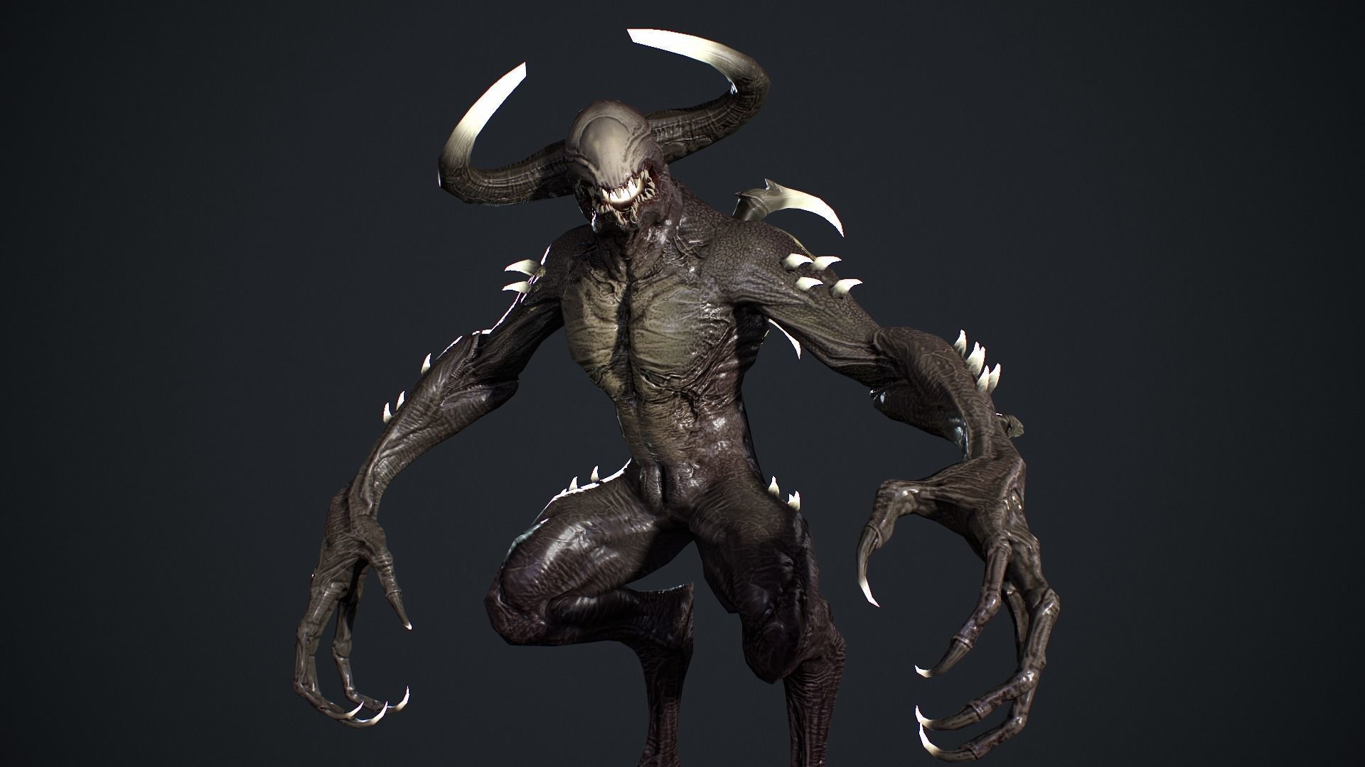 Faceless Demon 2 Low-poly 3D model_16