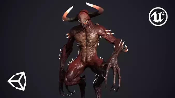 Faceless Demon 2 Low-poly 3D model