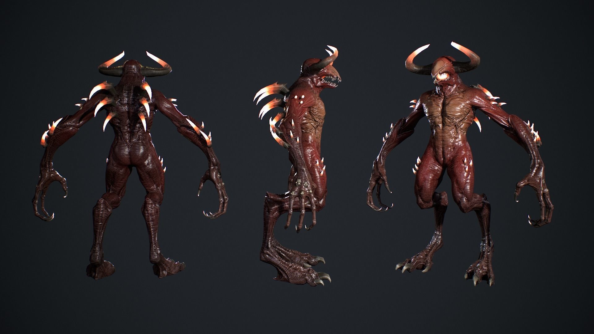 Faceless Demon 2 Low-poly 3D model_7