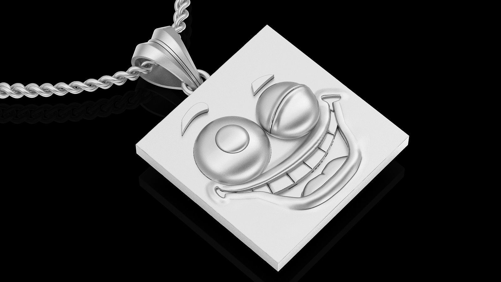 Emoji face comic pendant silver gold jewelry 3D printable model 3D print model_2