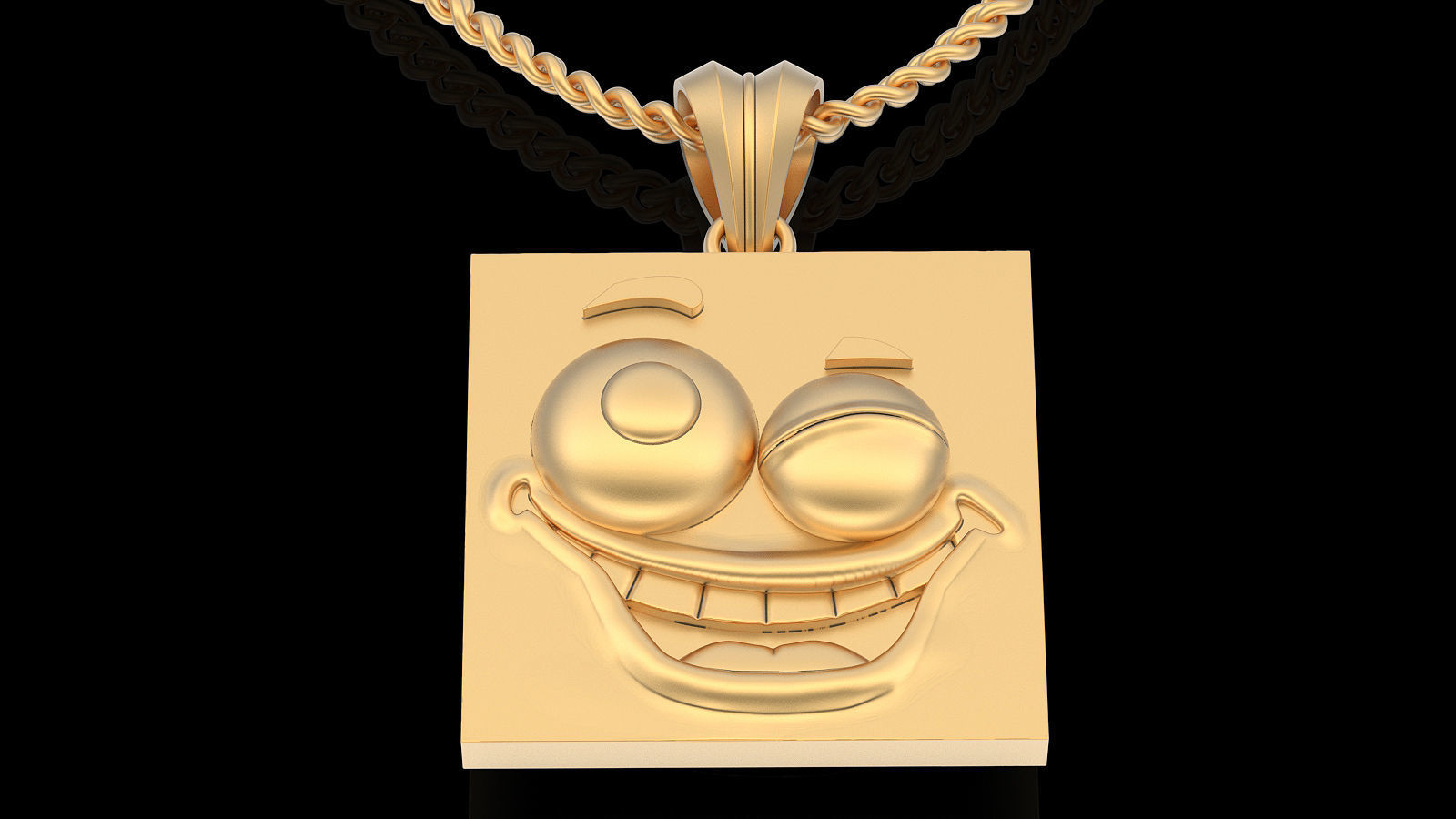 Emoji face comic pendant silver gold jewelry 3D printable model 3D print model_3