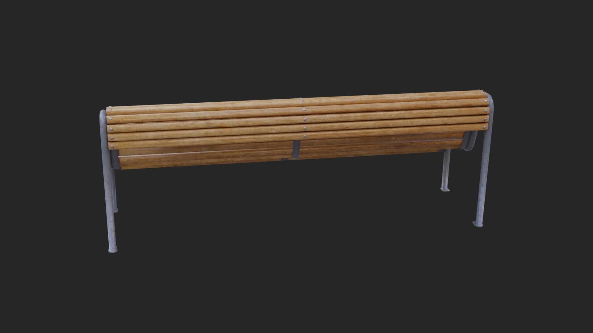 Ciutat Barcelona Bench Low-poly Low-poly 3D model_6