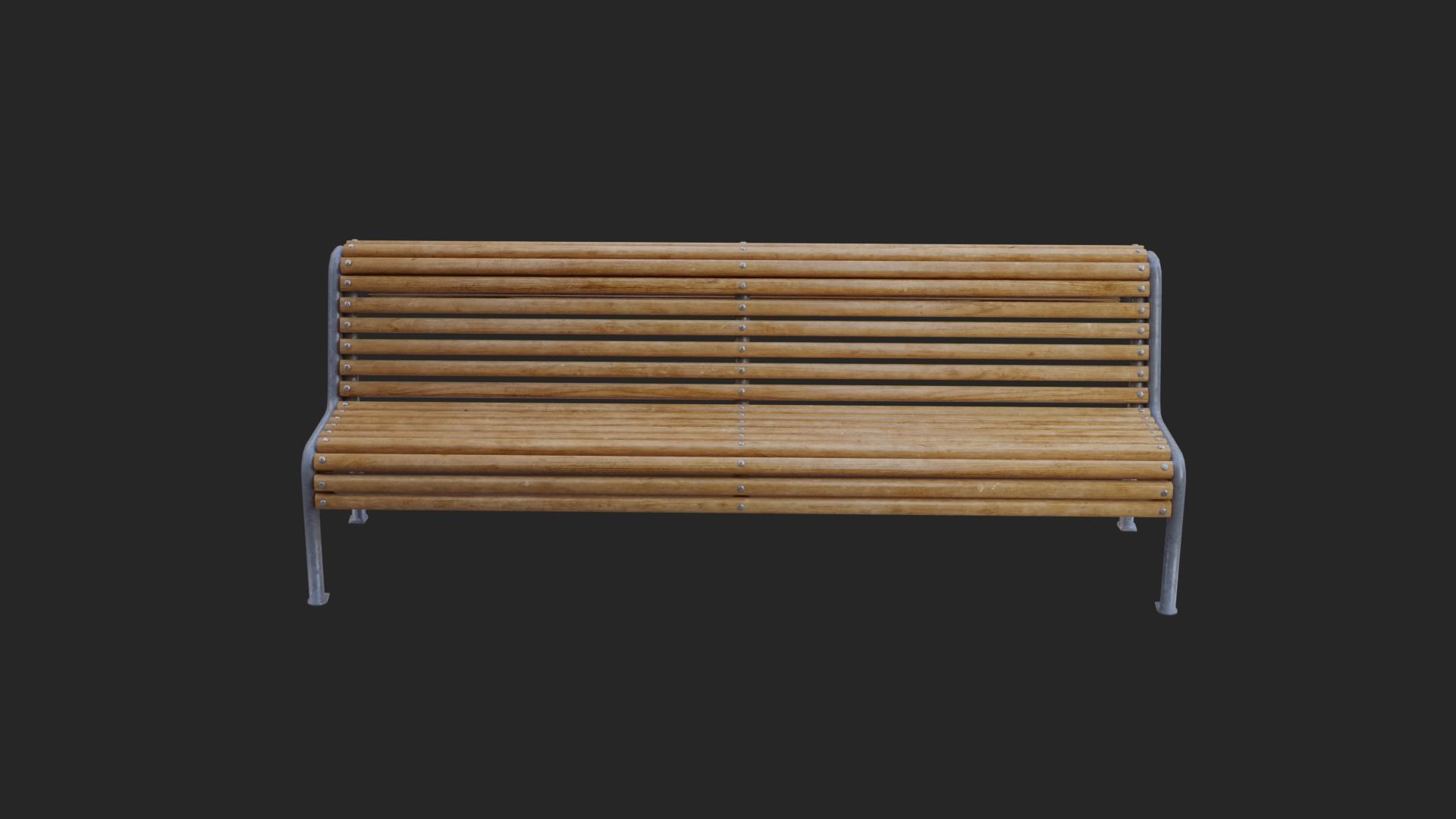 Ciutat Barcelona Bench Low-poly Low-poly 3D model_8