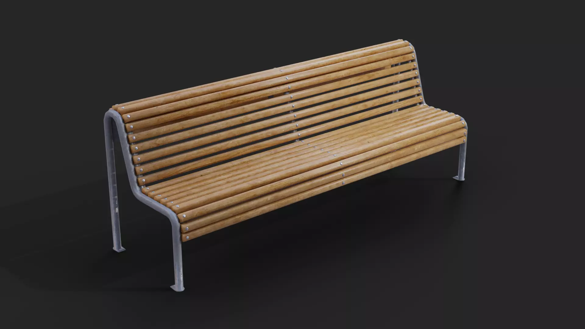 Ciutat Barcelona Bench Low-poly Low-poly 3D model_0
