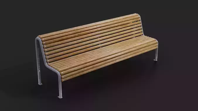 Ciutat Barcelona Bench Low-poly Low-poly 3D model