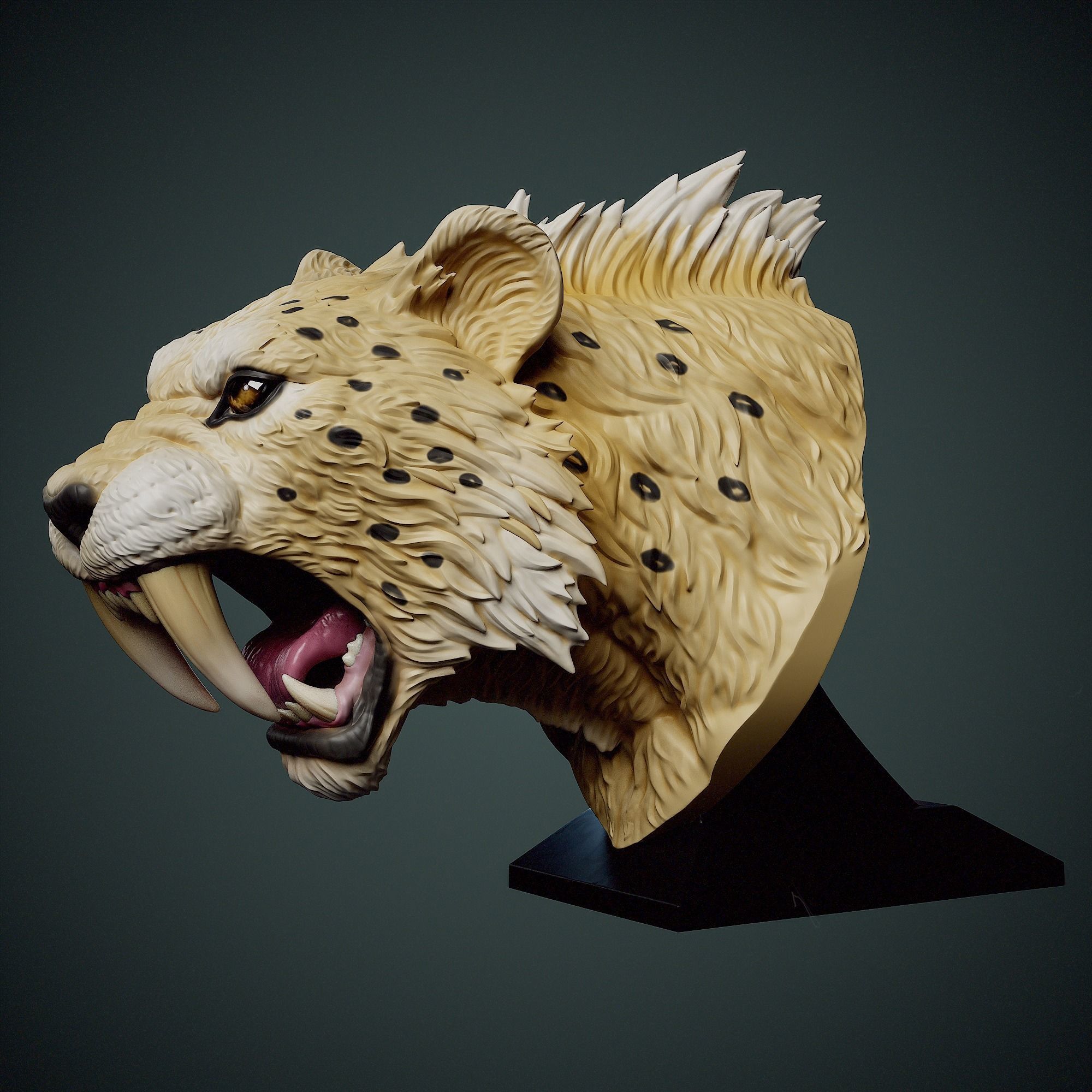 Smilodon Head  3D print model_5