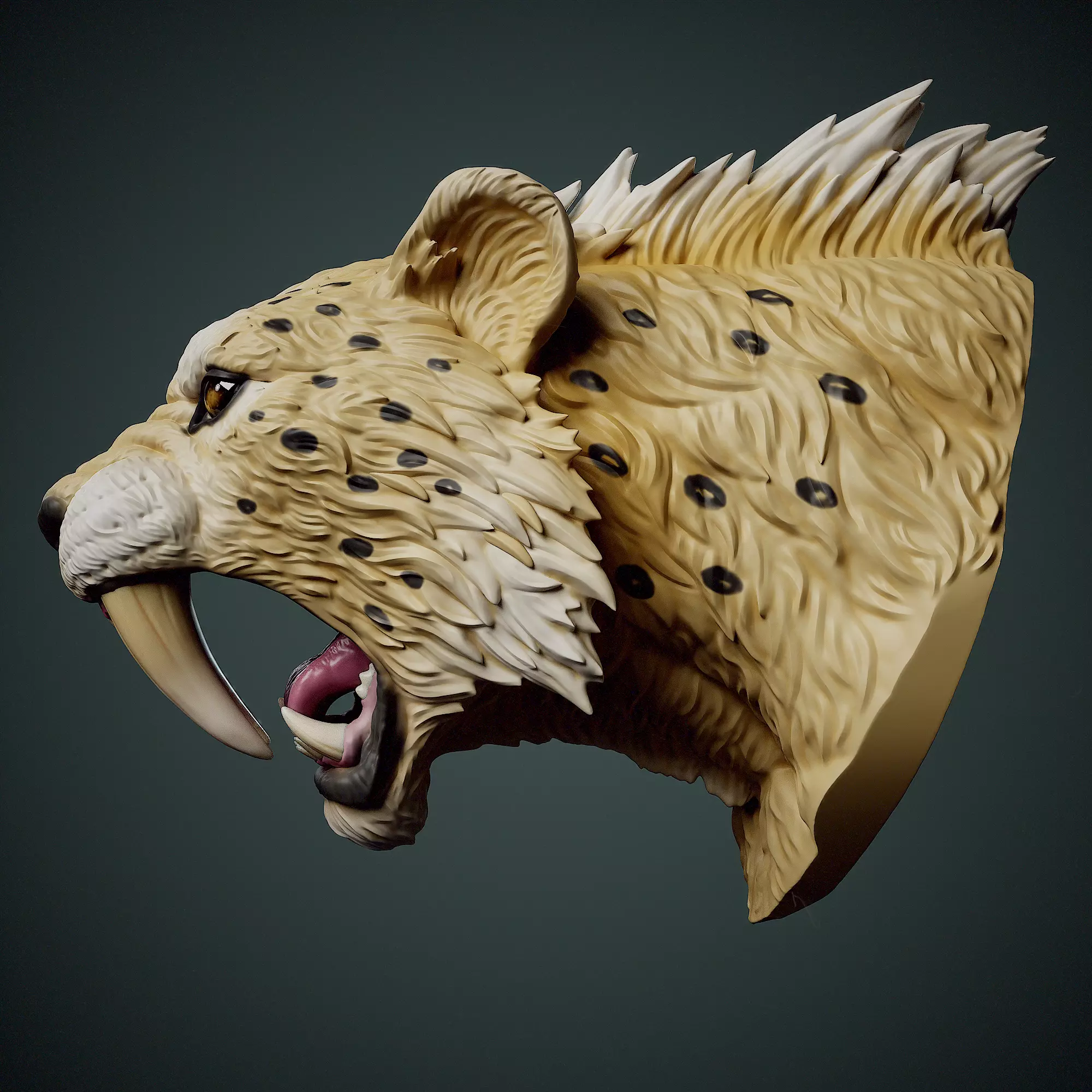 Smilodon Head  3D print model_0