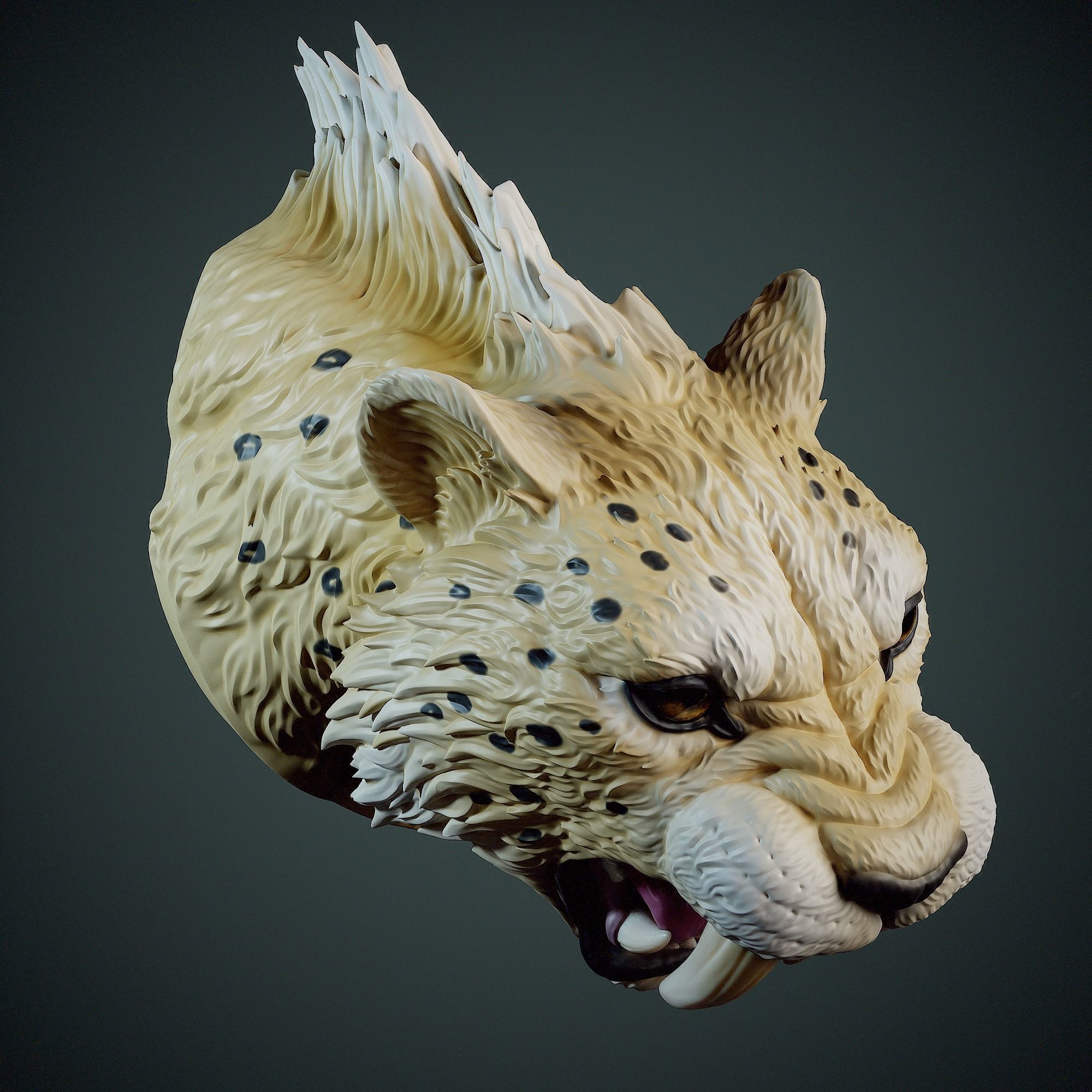 Smilodon Head  3D print model_1