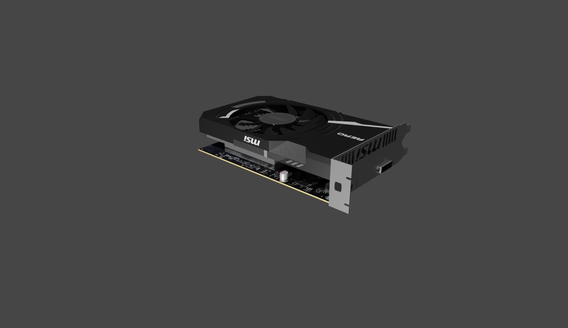 MSI Aero ITX NVIDIA GT 1030 Graphics card Free low-poly 3D model_7