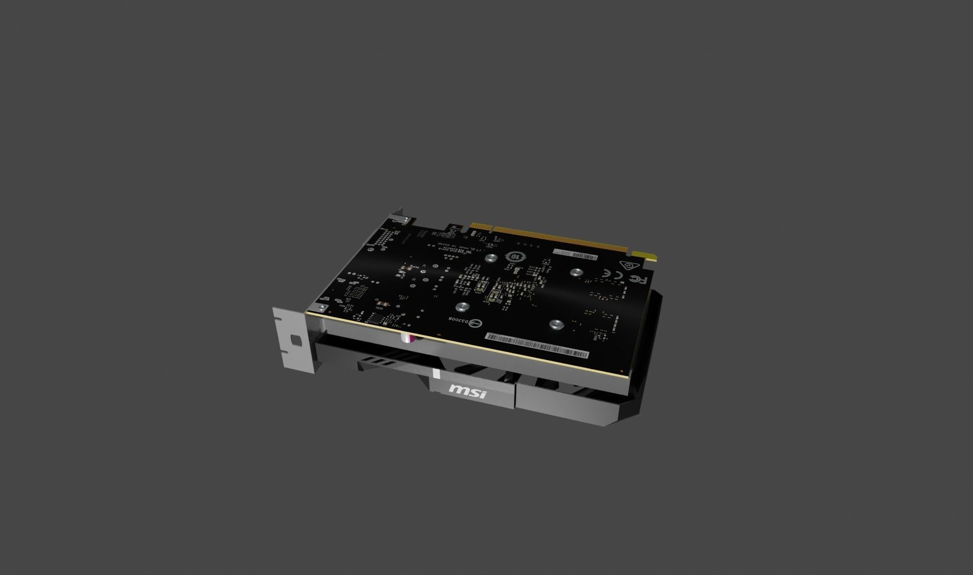 MSI Aero ITX NVIDIA GT 1030 Graphics card Free low-poly 3D model_2