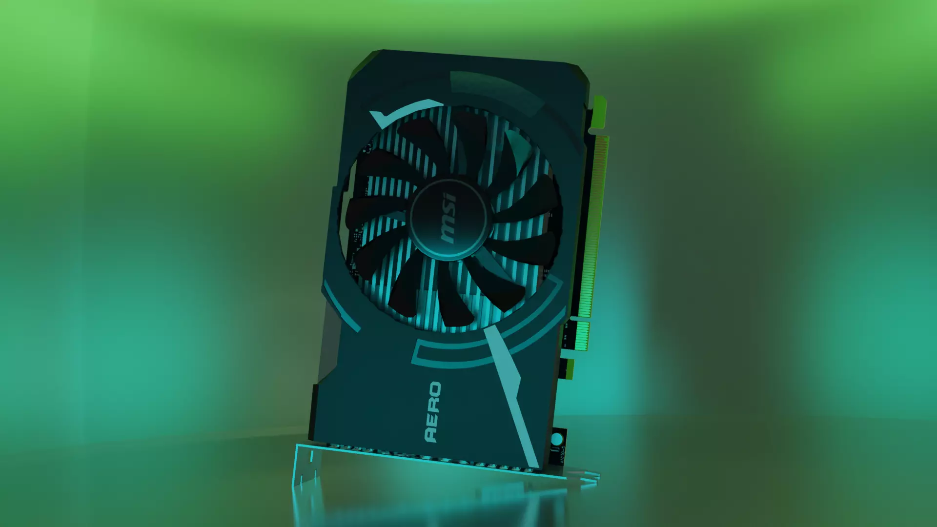 MSI Aero ITX NVIDIA GT 1030 Graphics card Free low-poly 3D model_0